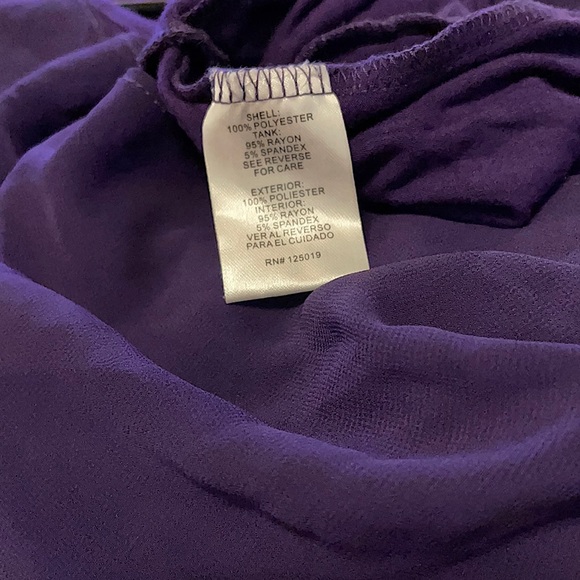 Joseph A. Purple Tank top- sheer Blouse overlay - Picture 6 of 6